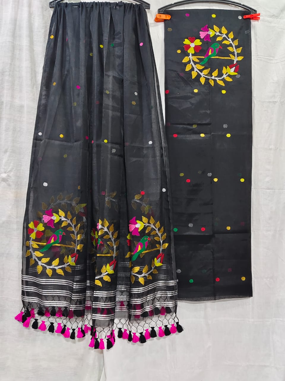 Pinjra~ Muslin Handwoven Jamdani Suits – Perfect Summer Elegance