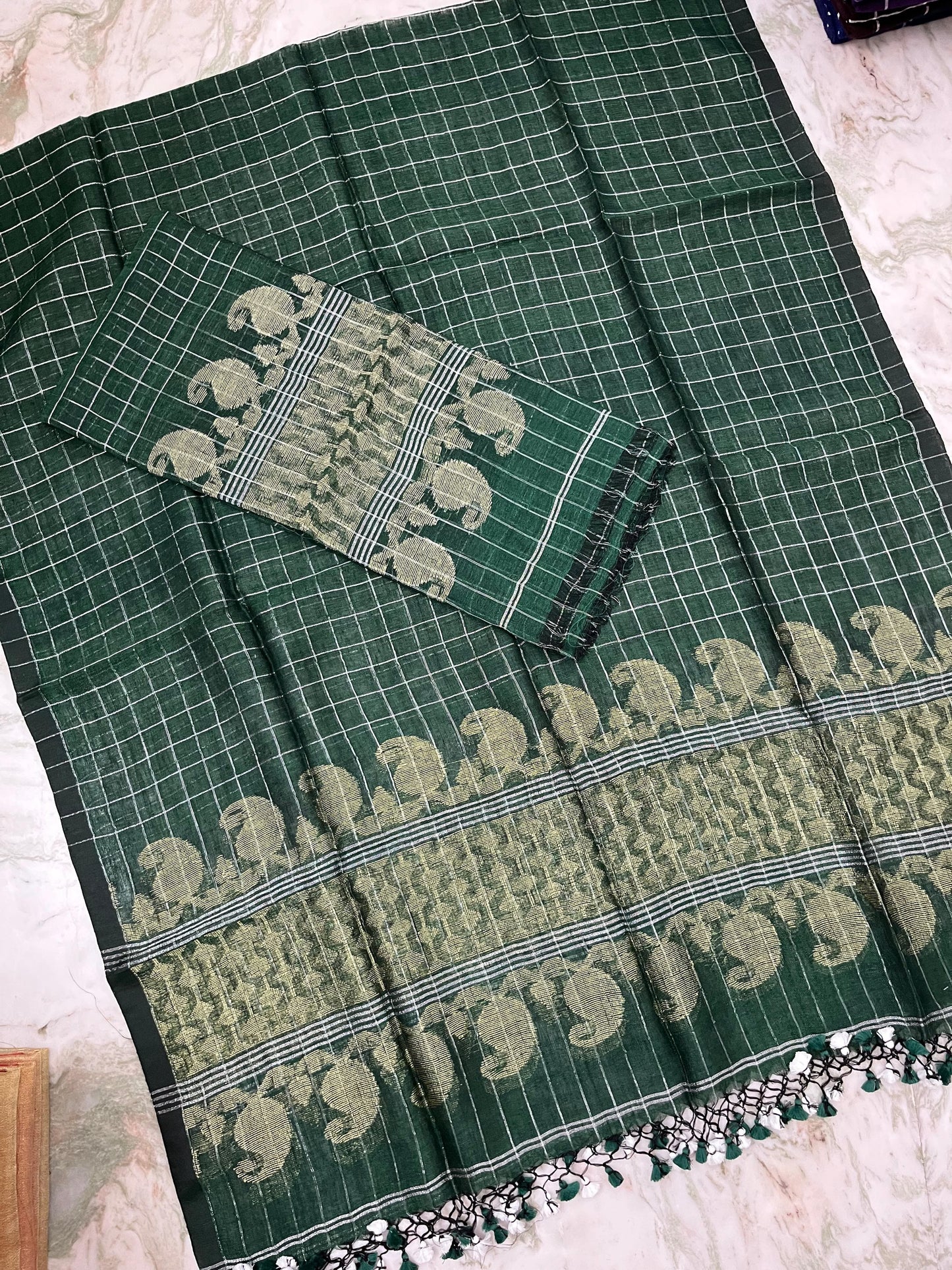 𝓒𝓱𝓸𝓴𝓱𝓪𝓻  Zari gadwal border zari checkered jayshree linen suits