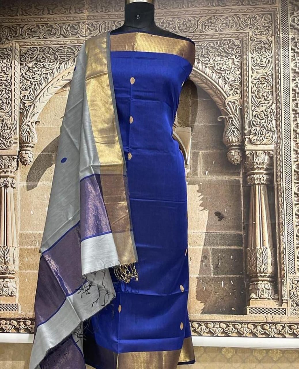 Roop Silk Maheshwari Suits – Premium Handwoven Top & 2.5m Dupatta | Elegant Ethnic Wear