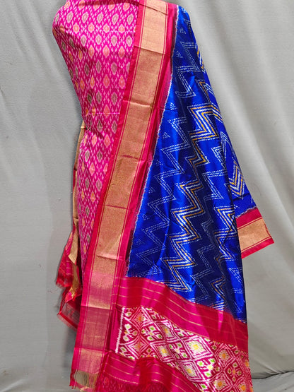 ✨ 𝓢𝓲𝓶𝓪𝔂𝓪-Gorgeous Pure Silk Patola Dupatta with Single Ikat Top ✨