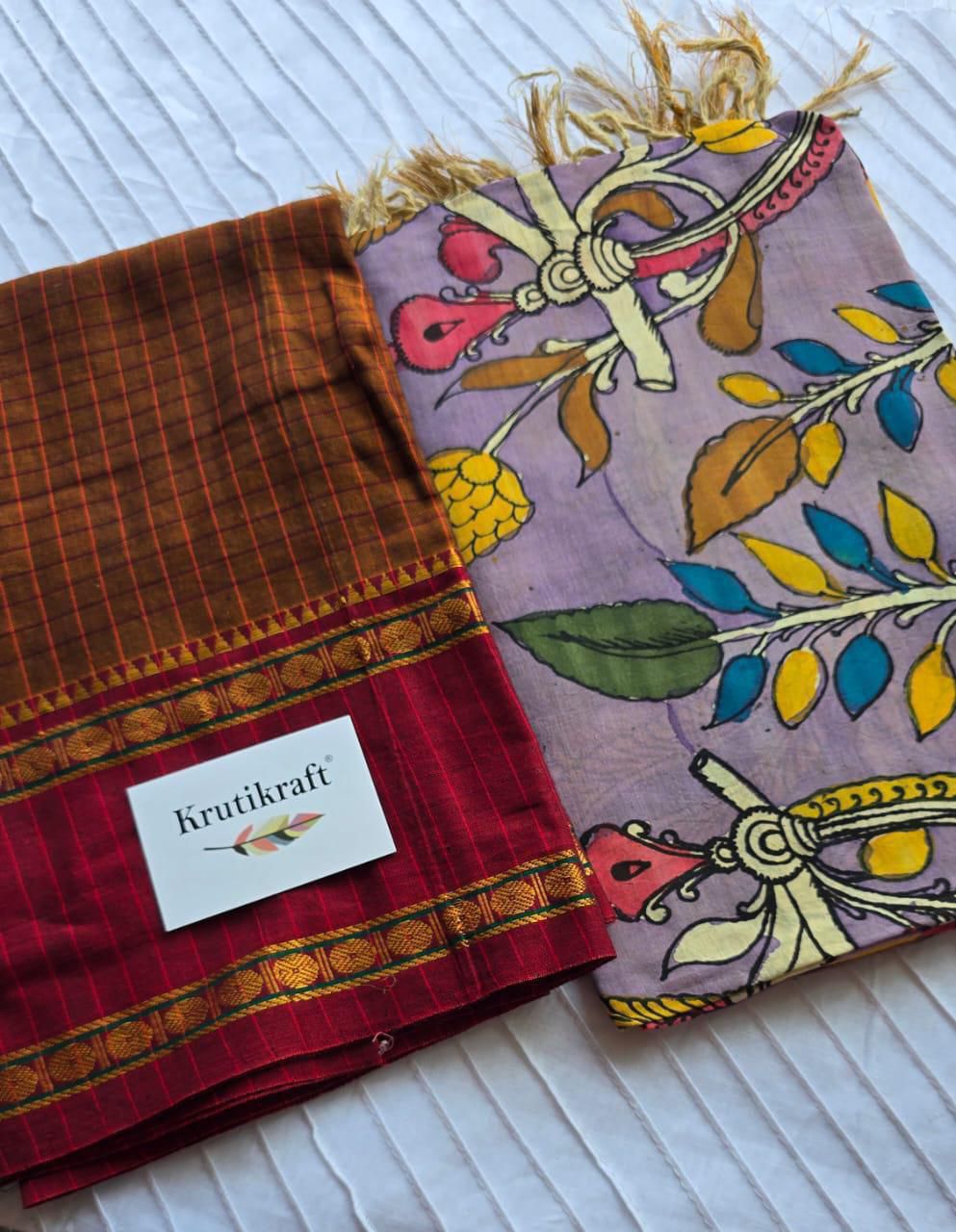 Exclusive Narayanpet Silk Kurta with Pen Kalamkari Dupatta