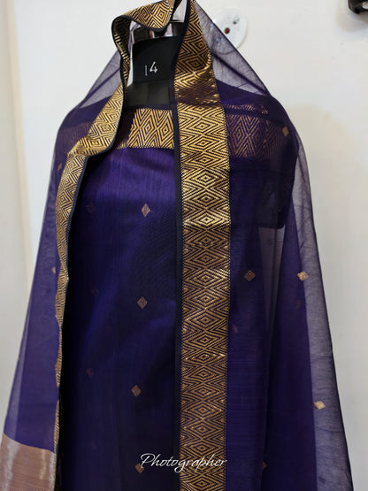 Mallika – Pure Maheshwari Handloom Silk-by-Cotton 2-Piece Suit Set