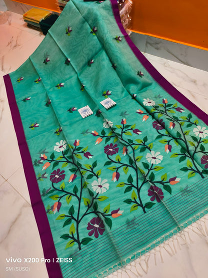 Pure Tantuj Muslin Handwoven Jamdani Saree – A Masterpiece of Bengal Craftsmanship