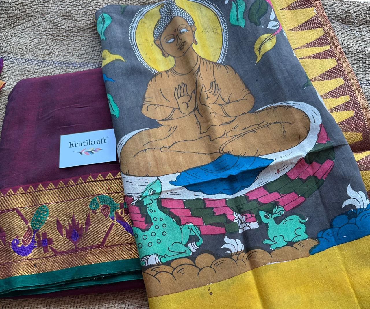 Exclusive Narayanpet Silk Kurta with Pen Kalamkari Dupatta