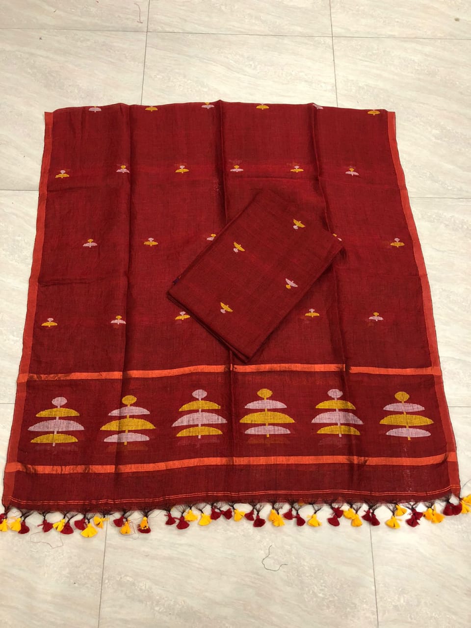 Megh Linen Jamdani Suits – Handwoven Needle Work | Multicolour Thread Design | Premium Ethnic Wear