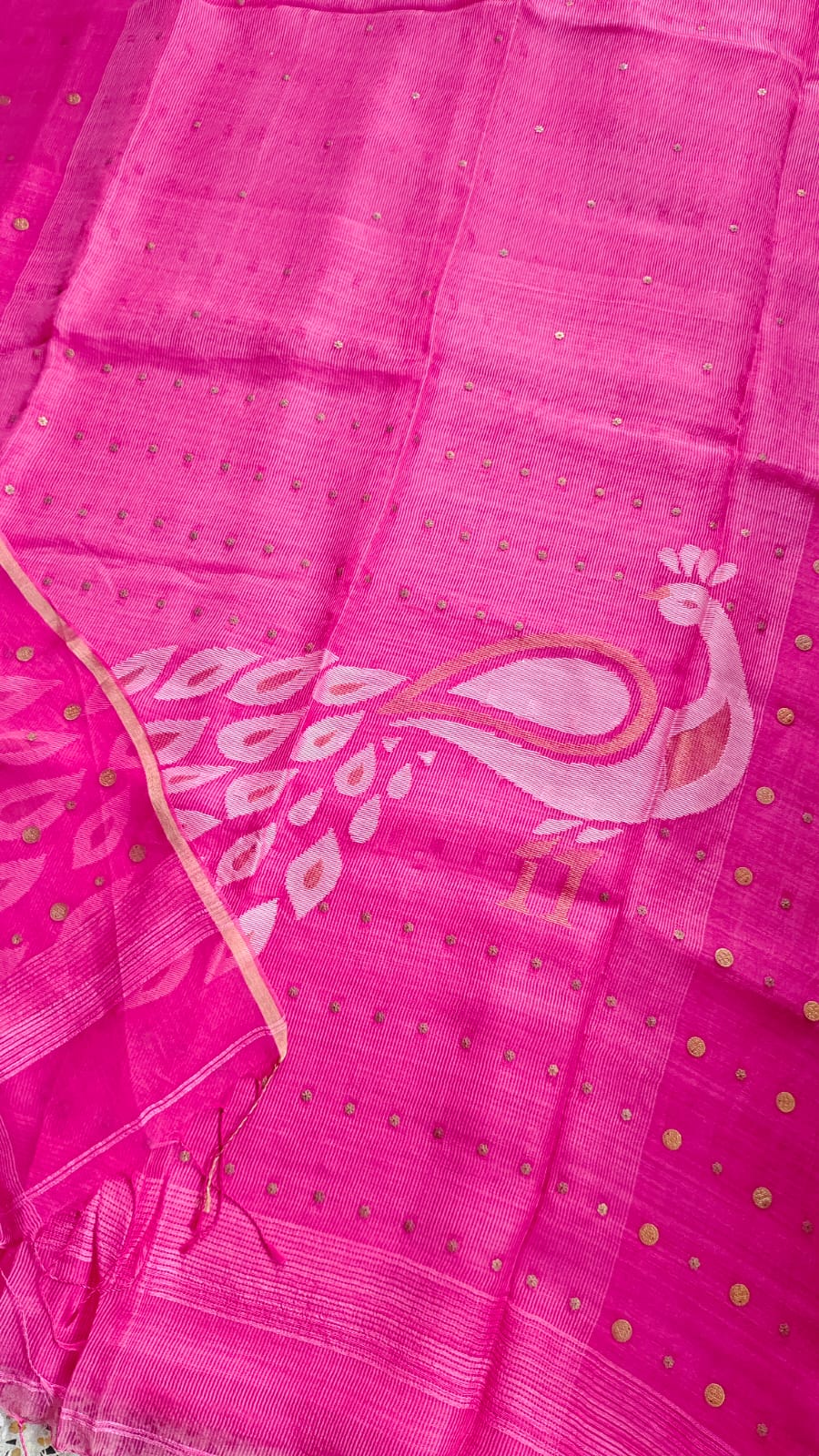 Keka Premium Resham Silk Jamdani Saree with Handwoven Peacock Motif | Metal Gini Work | Rihyaaz