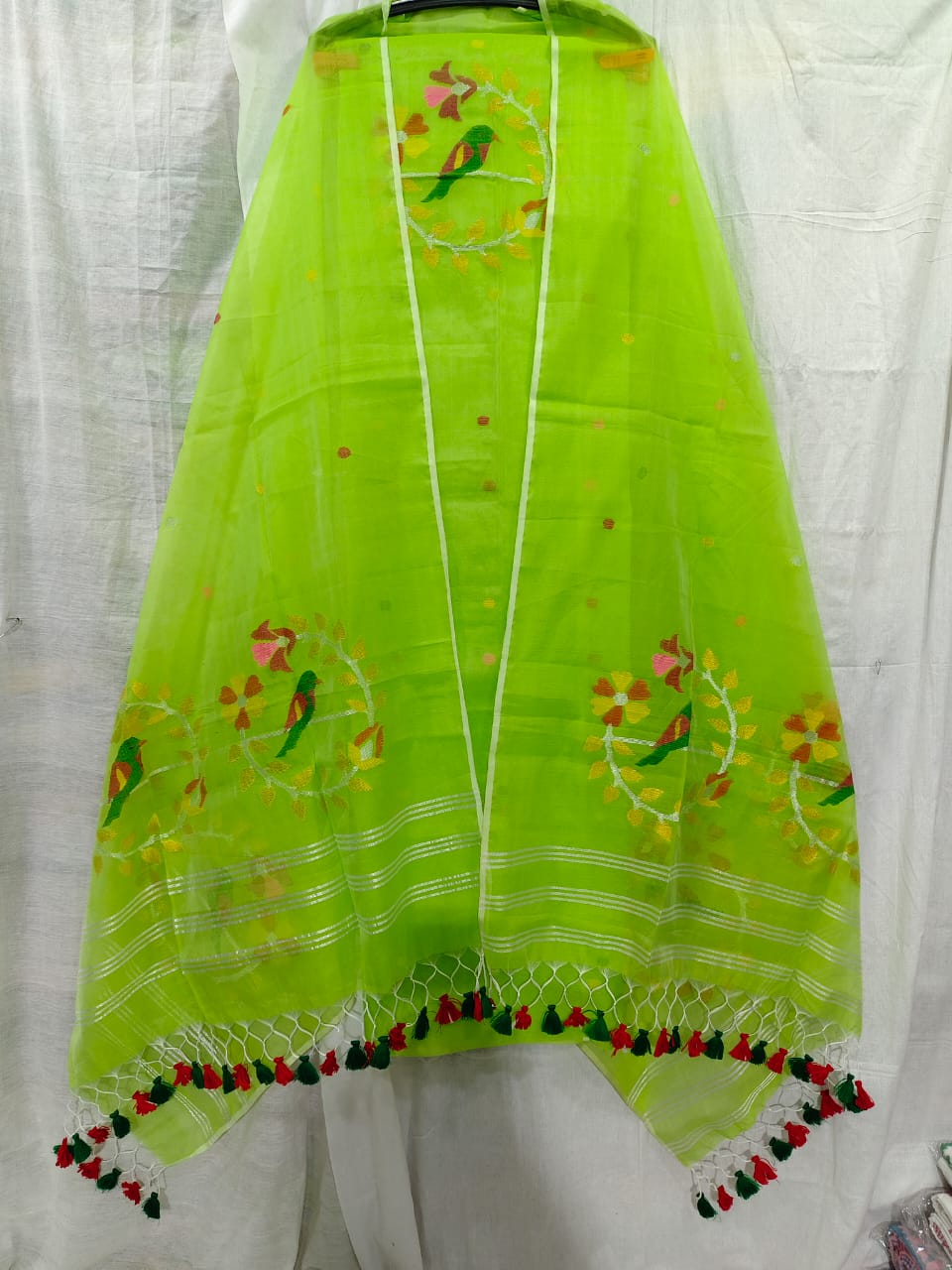 Pinjra~ Muslin Handwoven Jamdani Suits – Perfect Summer Elegance