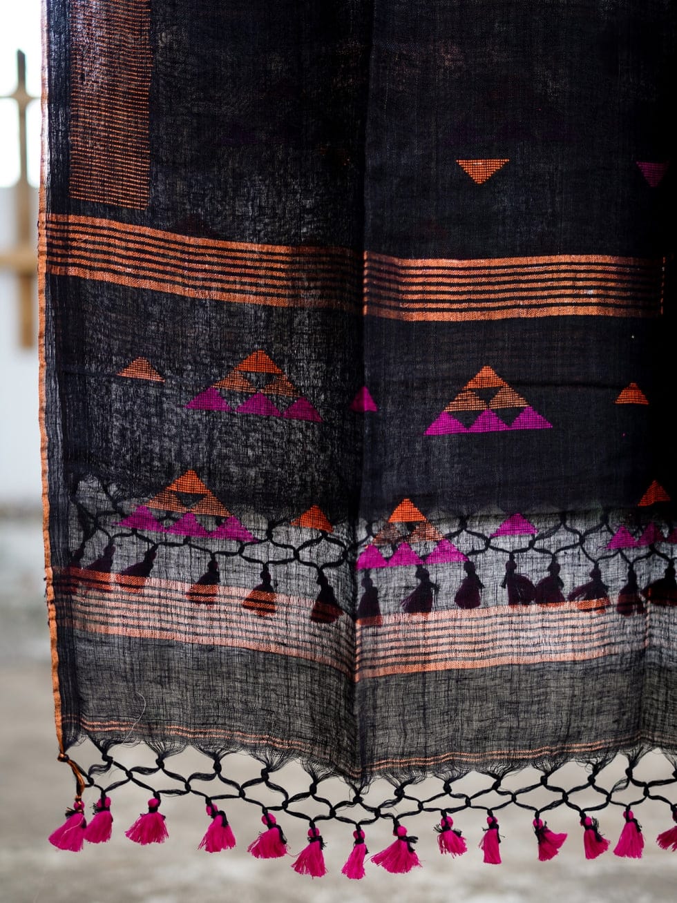 Pyramid Jayshree Linen Jamdani Suits – Premium 120 Count Weave with Contrast Colours & Zari Border