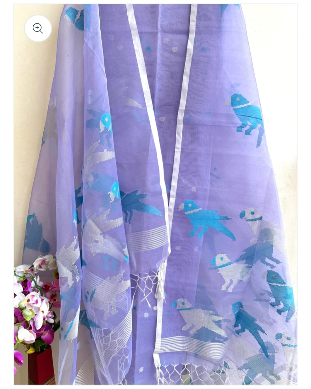 Muslin Bird Handwoven Suit Set with Dupatta