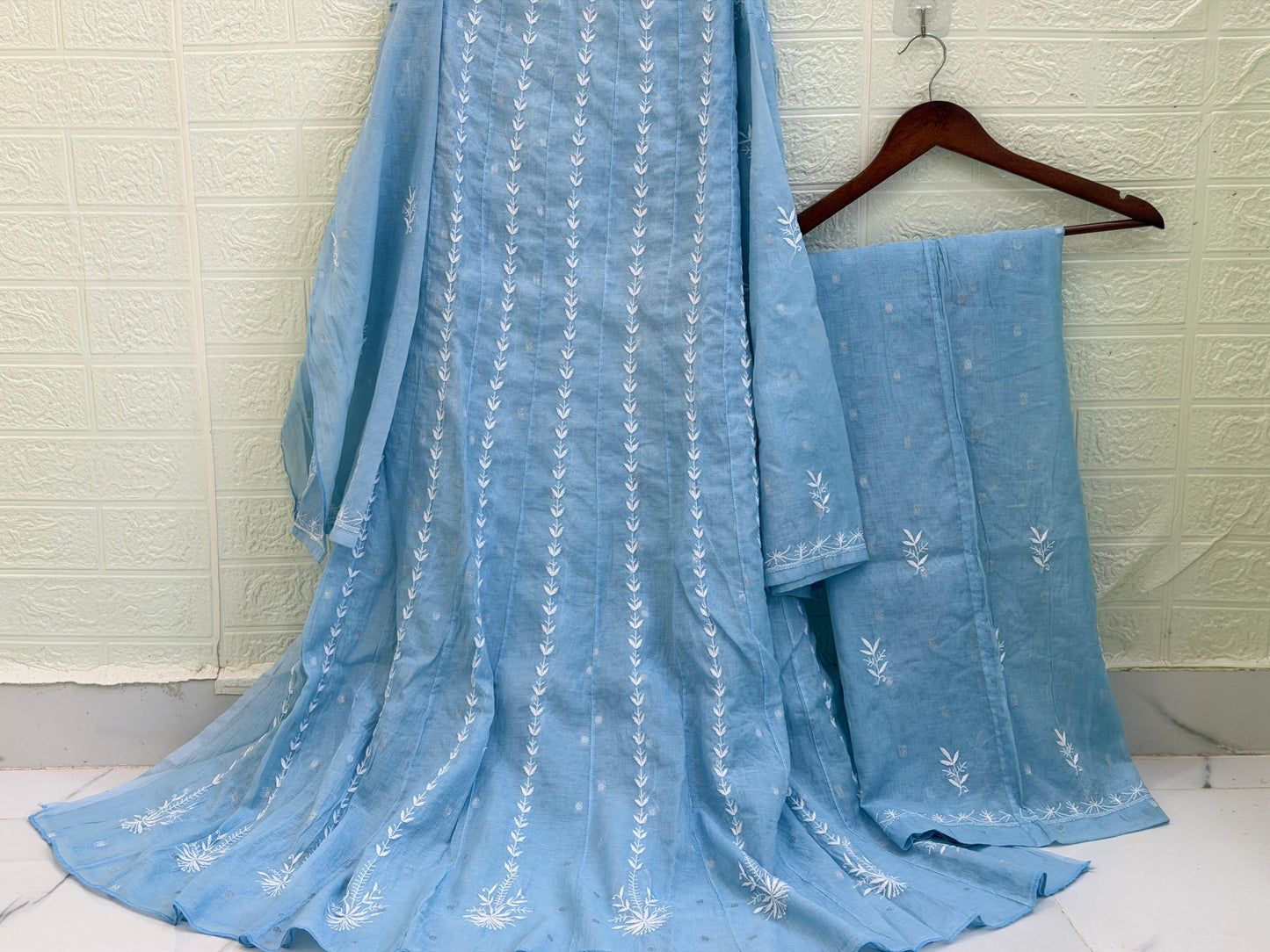 Sunehri - Banarasi Chanderi Co-ord Set | Anarkali Style | Semi-Stitched Free Size