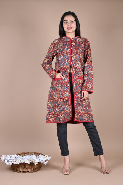 Bagru Hand Block Printed Cotton 2-Layer Winter Jacket – Premium Winter Essentials
