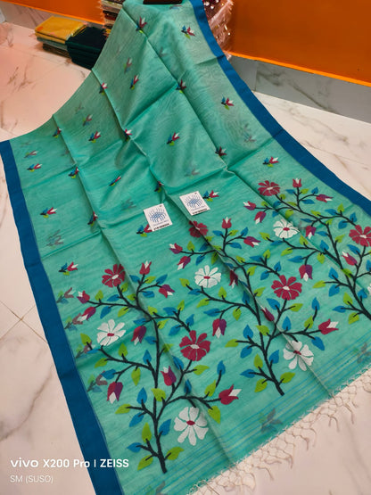 Pure Tantuj Muslin Handwoven Jamdani Saree – A Masterpiece of Bengal Craftsmanship