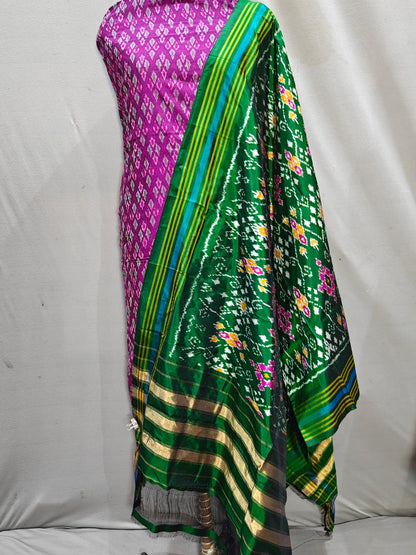 ✨ 𝓢𝓲𝓶𝓪𝔂𝓪-Gorgeous Pure Silk Patola Dupatta with Single Ikat Top ✨