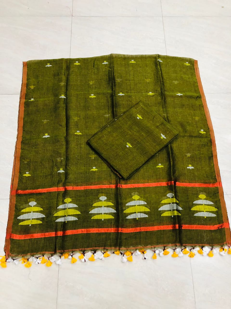 Megh Linen Jamdani Suits – Handwoven Needle Work | Multicolour Thread Design | Premium Ethnic Wear