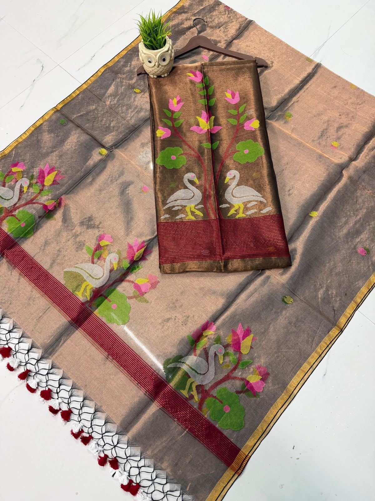 Sukh – Tissue Needle Jamdani Suit with Royal Sheen | Rihyaaz Fashions