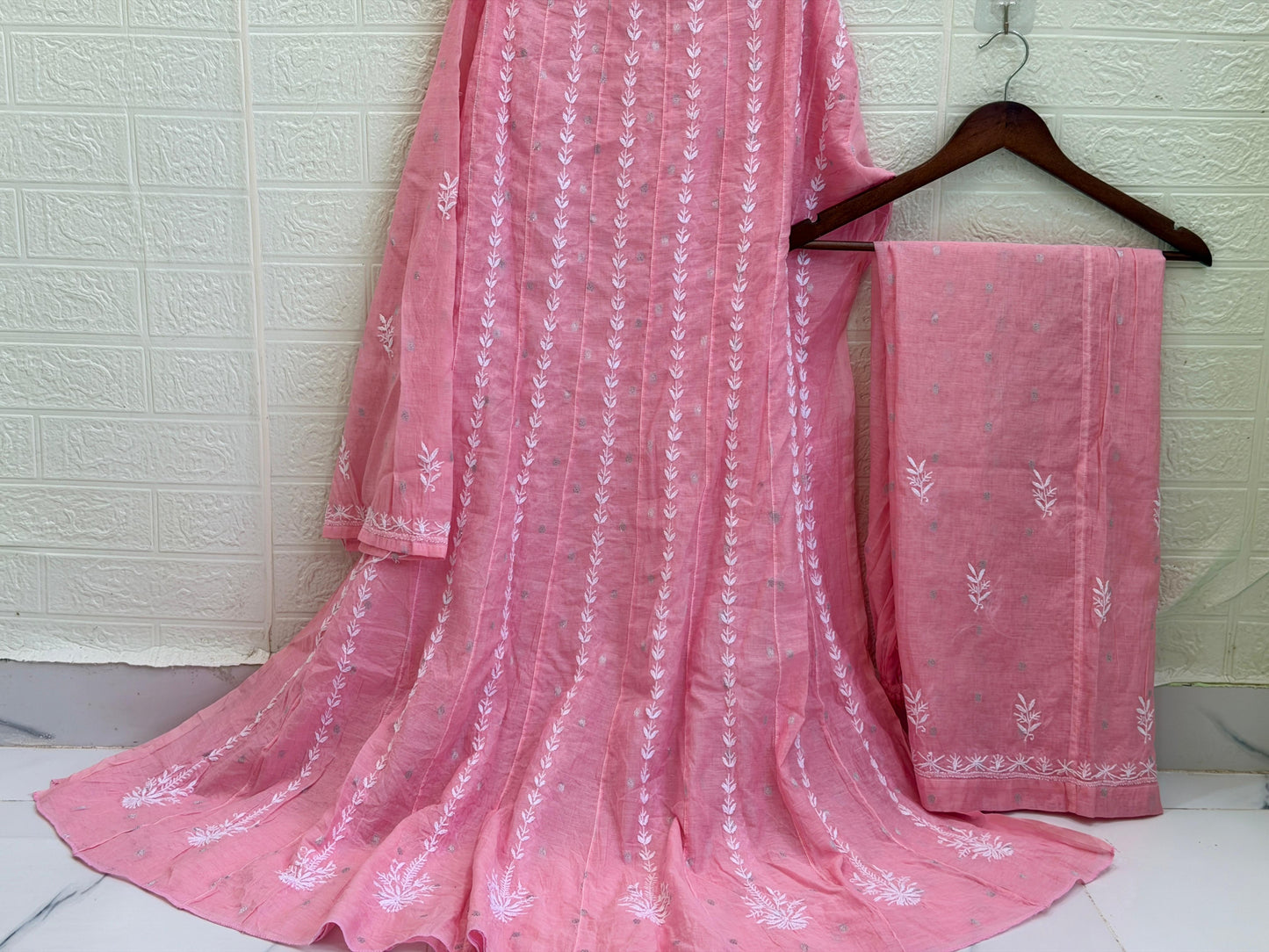 Sunehri - Banarasi Chanderi Co-ord Set | Anarkali Style | Semi-Stitched Free Size