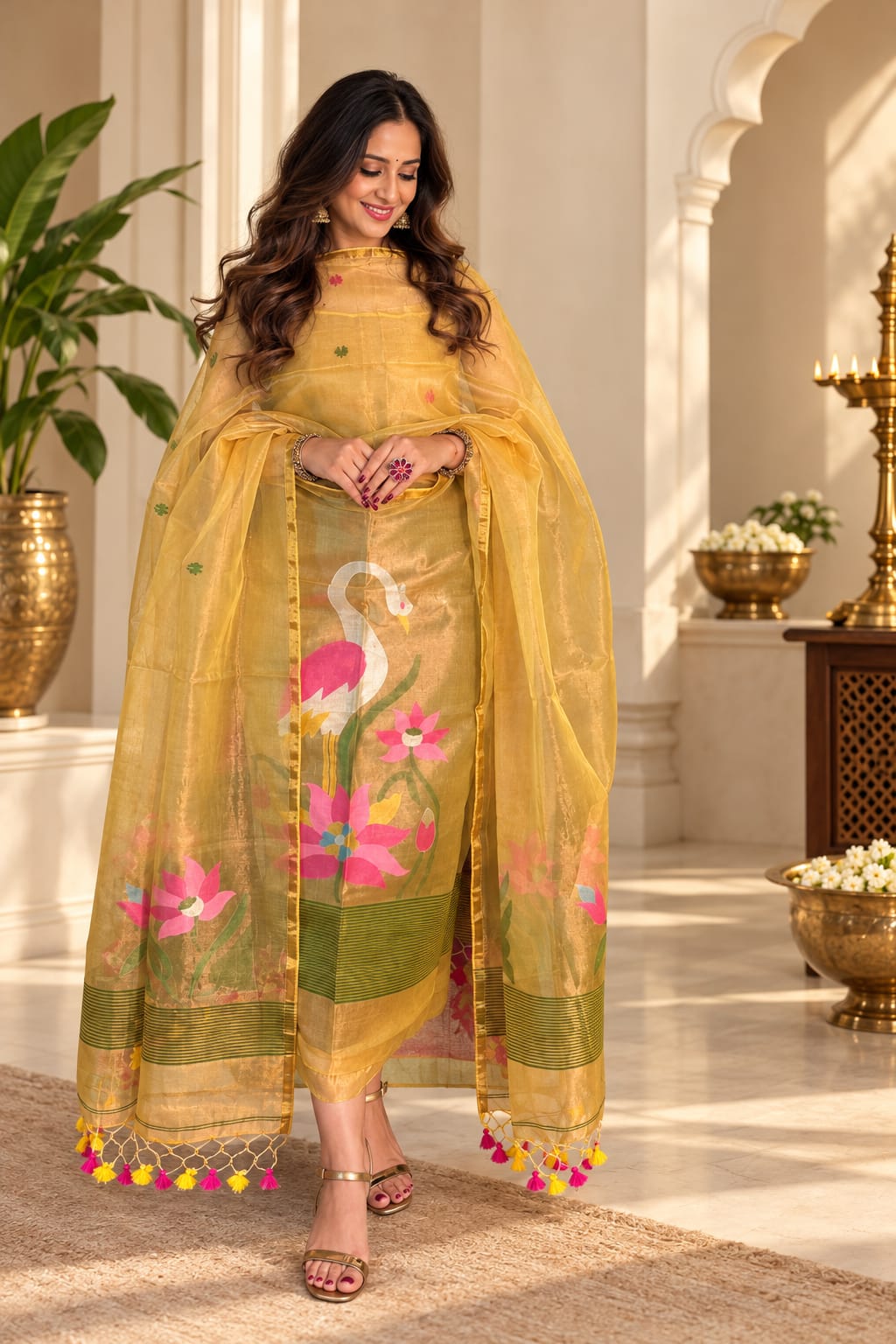 Stork – Premium Tissue Needle-Weaved Jamdani Suit | Rihyaaz Fashions