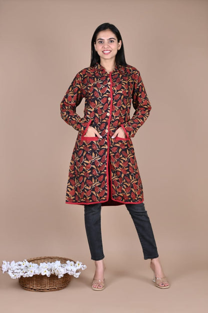Bagru Hand Block Printed Cotton 2-Layer Winter Jacket – Premium Winter Essentials