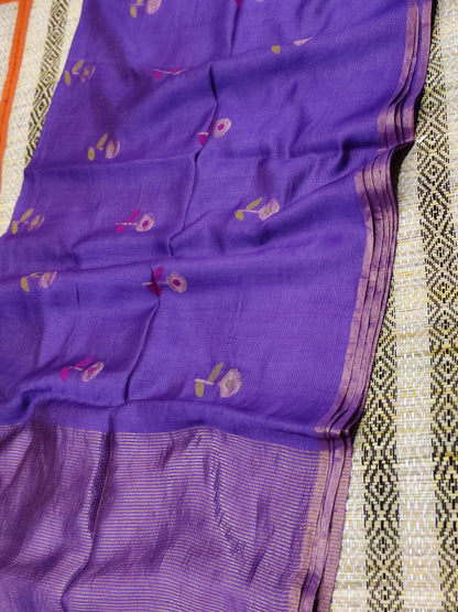 Tiffany Zari Weaved Tissue Silk by Modal Jamdani, premium handwoven lightweight saree with blouse piece by Rihyaaz