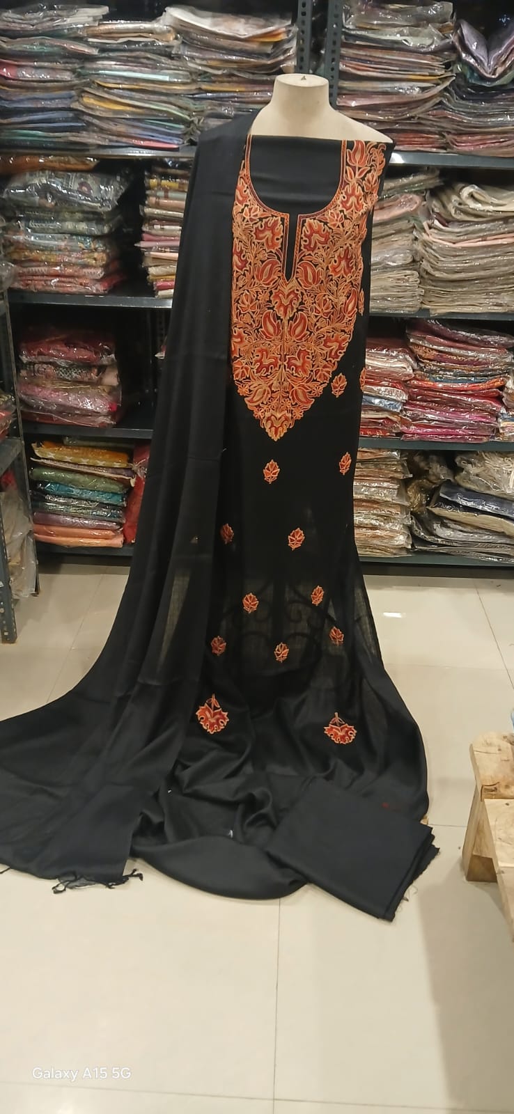 Shabnum – Fine Wool Three Piece Suit with Kashmiri Manual Ari Work | Premium Winter Collection