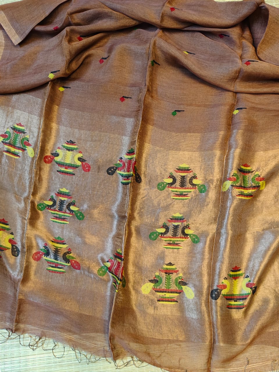 Sangli – Morbangdi Paithani Anchal Linen Silk Tissue Saree
