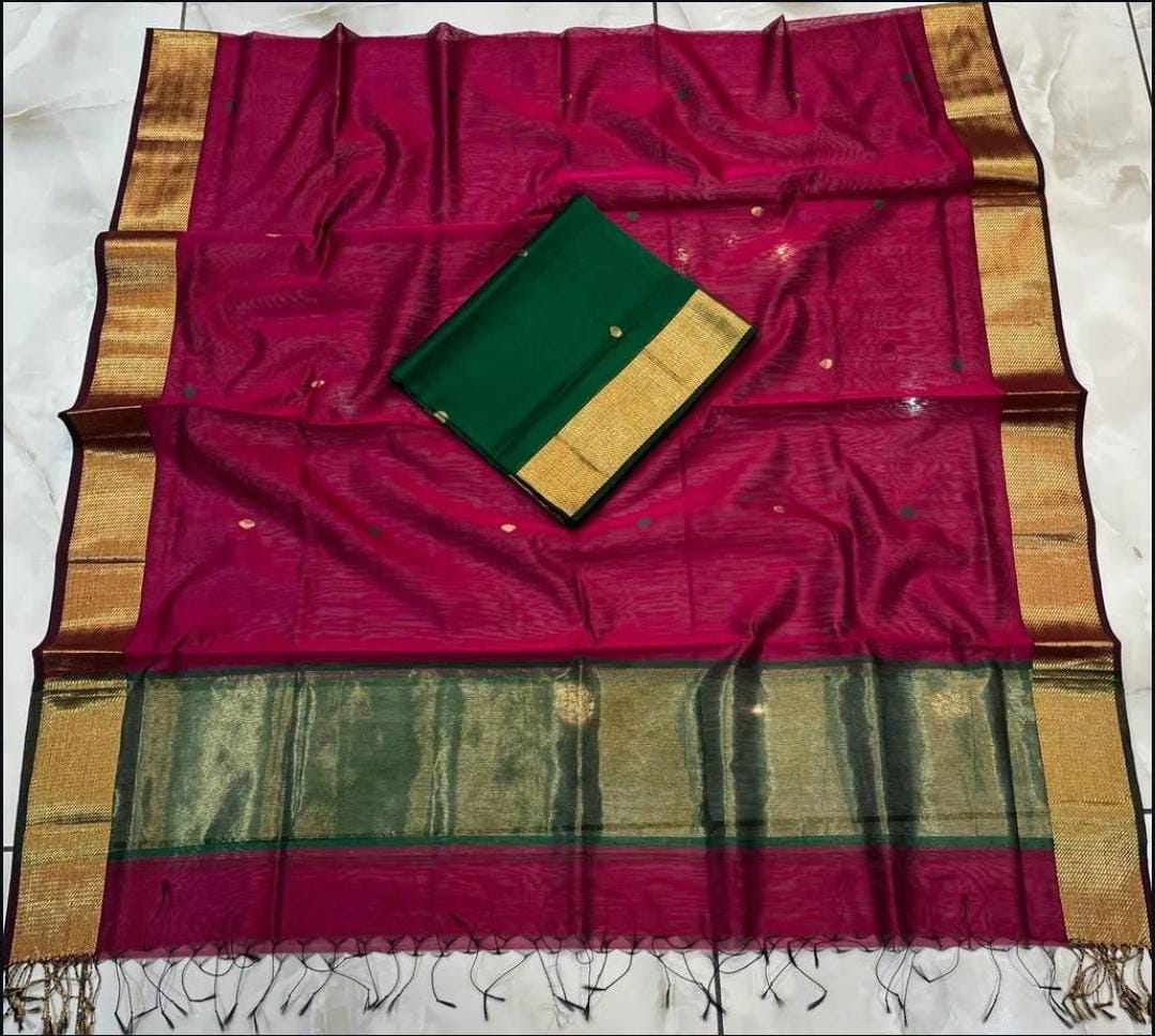 Roop Silk Maheshwari Suits – Premium Handwoven Top & 2.5m Dupatta | Elegant Ethnic Wear