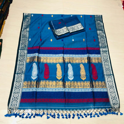 Mugdha – Mul Silk Meenakari Baluchari Suits | Premium Handwoven Elegance