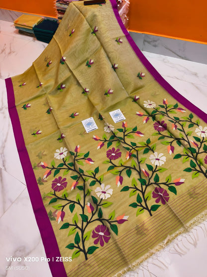 Pure Tantuj Muslin Handwoven Jamdani Saree – A Masterpiece of Bengal Craftsmanship
