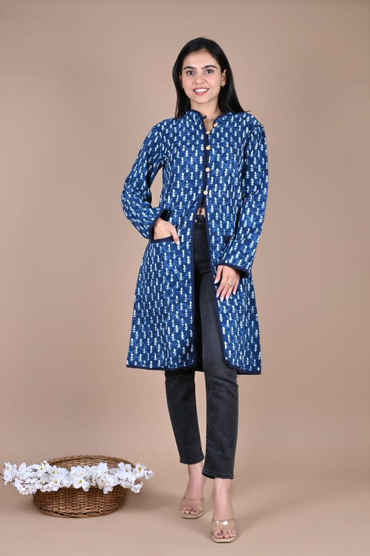 Bagru Hand Block Printed Cotton 2-Layer Winter Jacket – Premium Winter Essentials