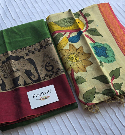 Exclusive Narayanpet Silk Kurta with Pen Kalamkari Dupatta