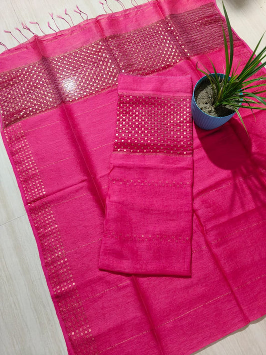 Bansuri – Pure Resham/Linen Sequin Handmade Designer Suit