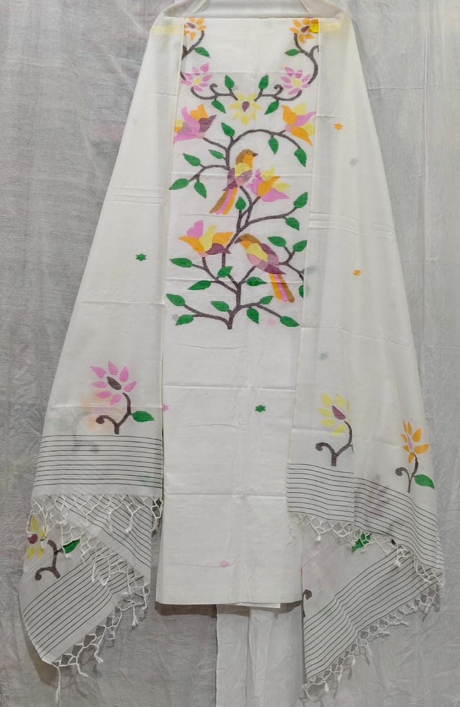 Parijat Mul Cotton Handwoven Needle Jamdani Suits – Premium 2.5m*2 Set