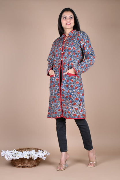 Bagru Hand Block Printed Cotton 2-Layer Winter Jacket – Premium Winter Essentials