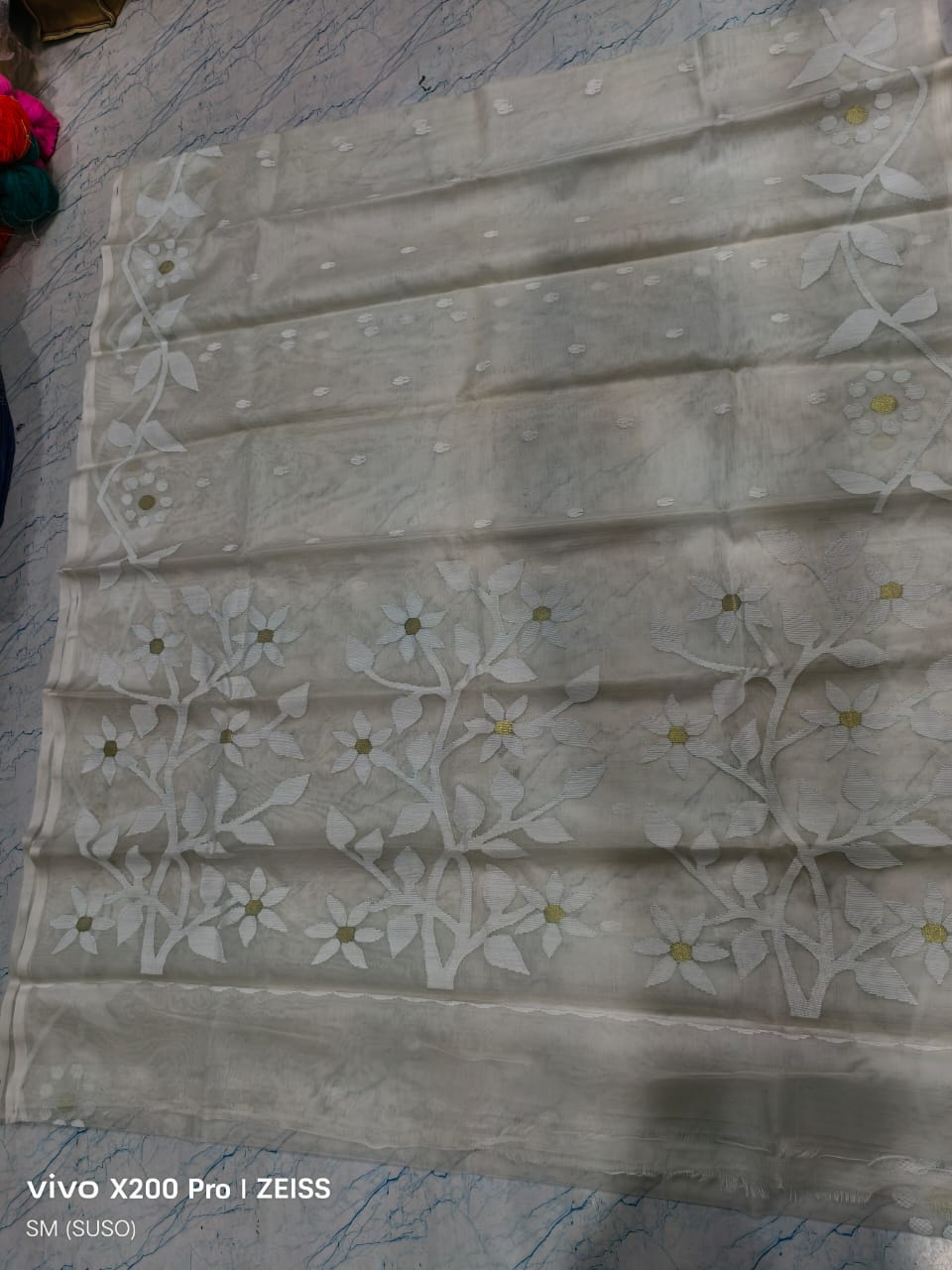 Hashnuhana - Pure Muslin Handwoven Jamdani Saree | Silk Mark Certified | Premium Quality