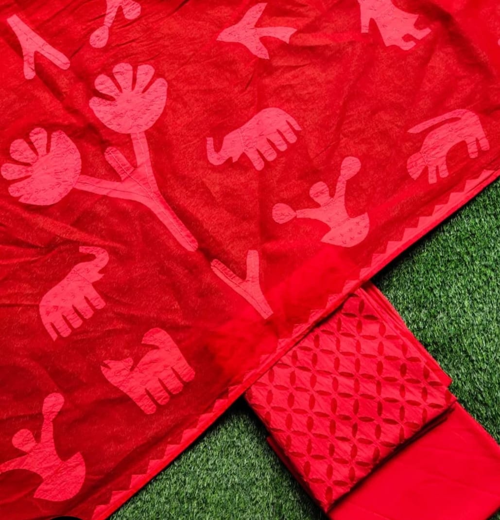 Sindhu the heritage old figure motif Rilli dupatta cotton suits