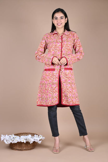 Bagru Hand Block Printed Cotton 2-Layer Winter Jacket – Premium Winter Essentials