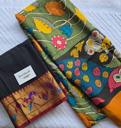Exclusive Narayanpet Silk Kurta with Pen Kalamkari Dupatta