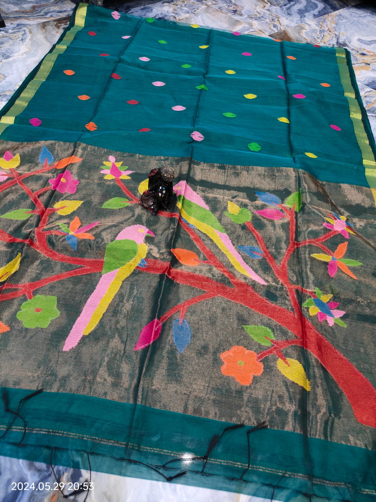 MAHI The Muslin Saree Resham Anchal Paithani