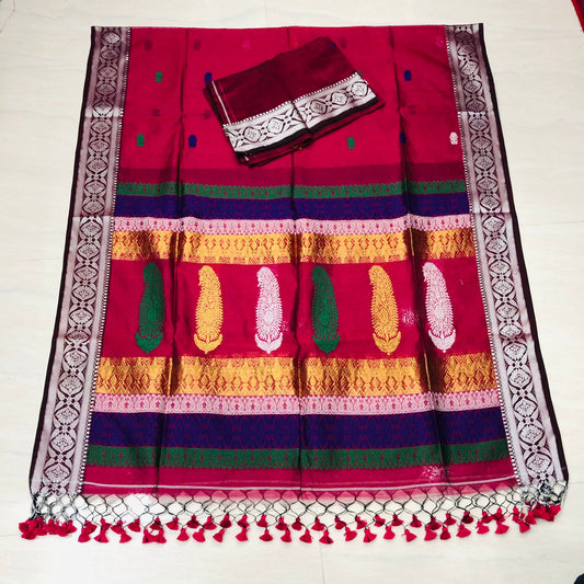 Mugdha – Mul Silk Meenakari Baluchari Suits | Premium Handwoven Elegance