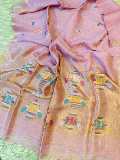 Sangli – Morbangdi Paithani Anchal Linen Silk Tissue Saree