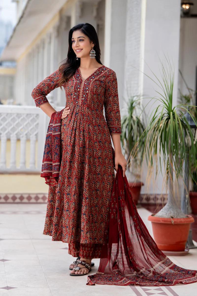 Swapna – Dreamy A-Line Flair Kurta Set for Your Festive Wardrobe