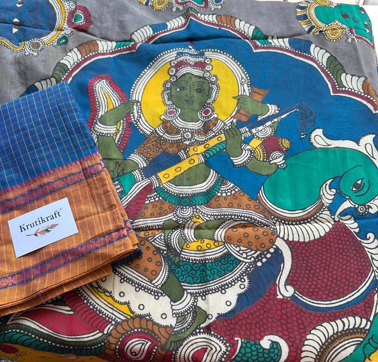 Exclusive Narayanpet Silk Kurta with Pen Kalamkari Dupatta