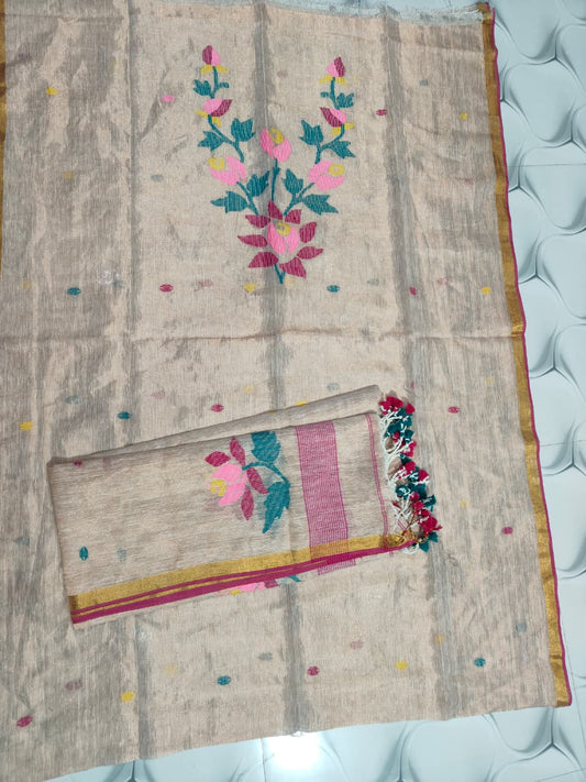 Swarna — Linen Tissue Needle-Weaved Jamdani Suit | Rihyaaz
