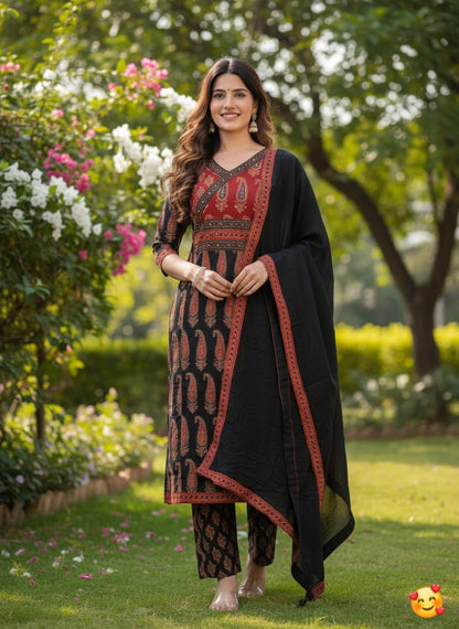 Sugandha – New Launch Premium Cotton Kurti Pant Dupatta Set