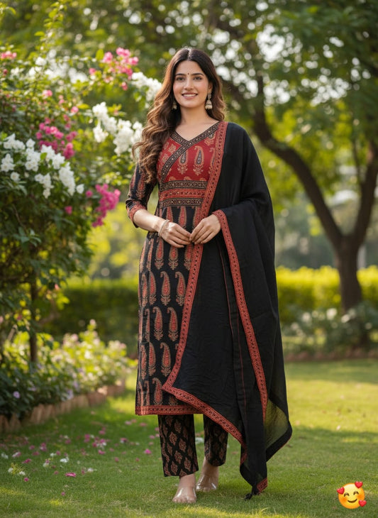 Sugandha – New Launch Premium Cotton Kurti Pant Dupatta Set