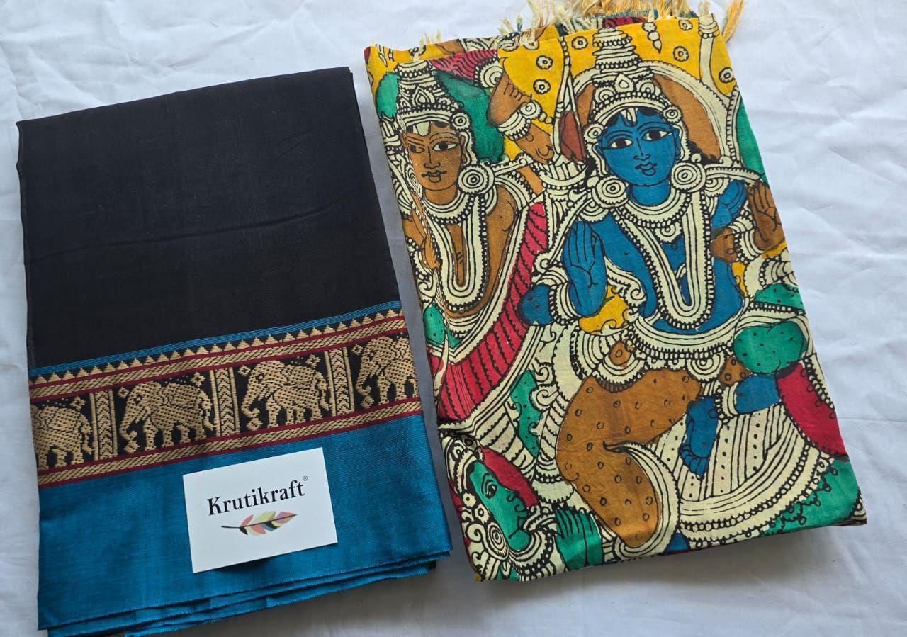 Exclusive Narayanpet Silk Kurta with Pen Kalamkari Dupatta