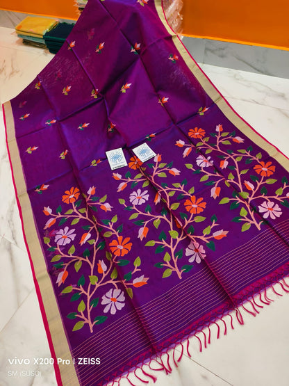 Pure Tantuj Muslin Handwoven Jamdani Saree – A Masterpiece of Bengal Craftsmanship