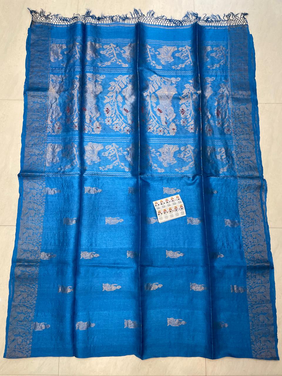 Authentic Pure Gachhi Tussar Handloom 3-Ply Doll Baluchuri Saree | Unique Weaving | Running BP | Govt. Silk Mark Certified