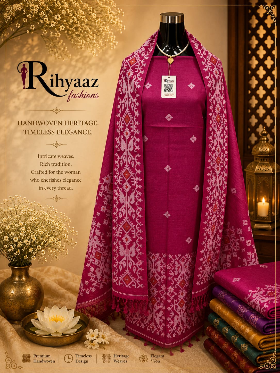 Kahini Gachi Tussar Jamdani Zari Detailing Kurta Dupatta Set | Rihyaaz