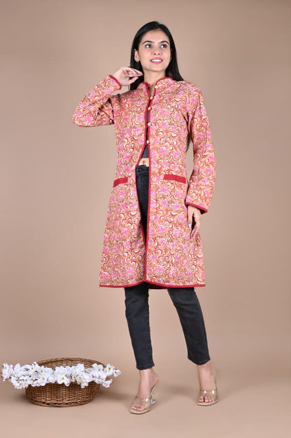Bagru Hand Block Printed Cotton 2-Layer Winter Jacket – Premium Winter Essentials